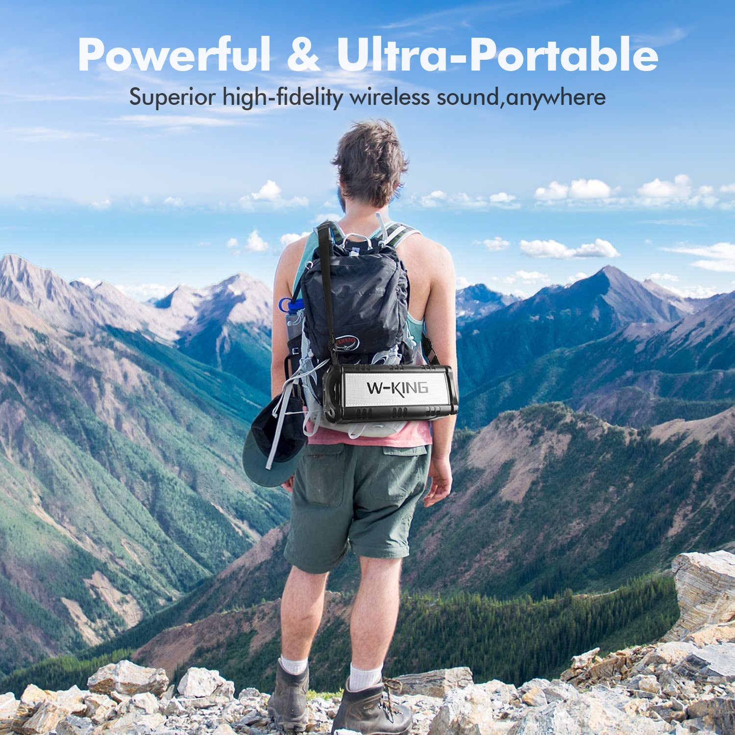 W-KING D8 90W Outdoor Bluetooth Speaker with Deep Bass