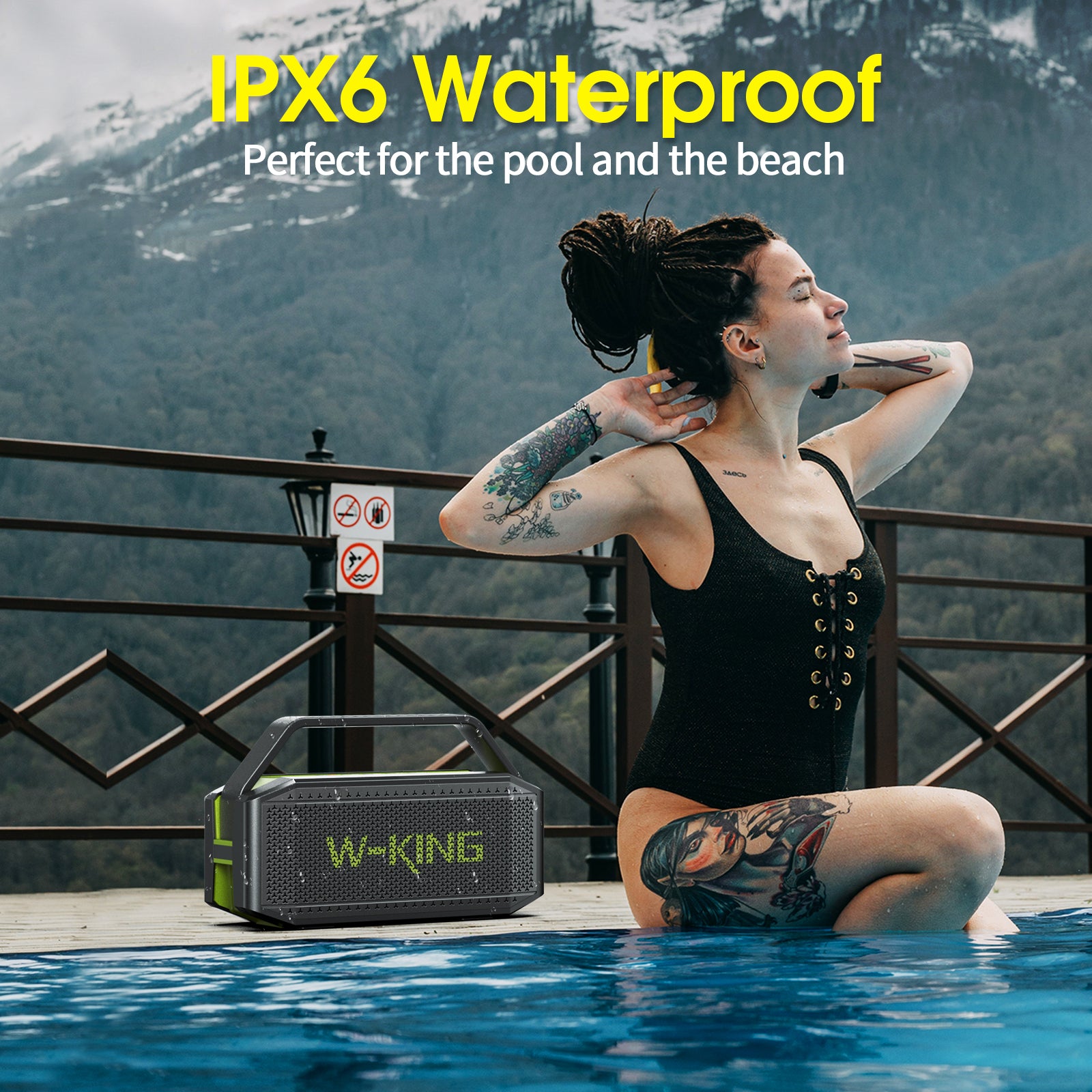 W-KING D9 60W RMS Portable Bluetooth Speaker with Deep Bass