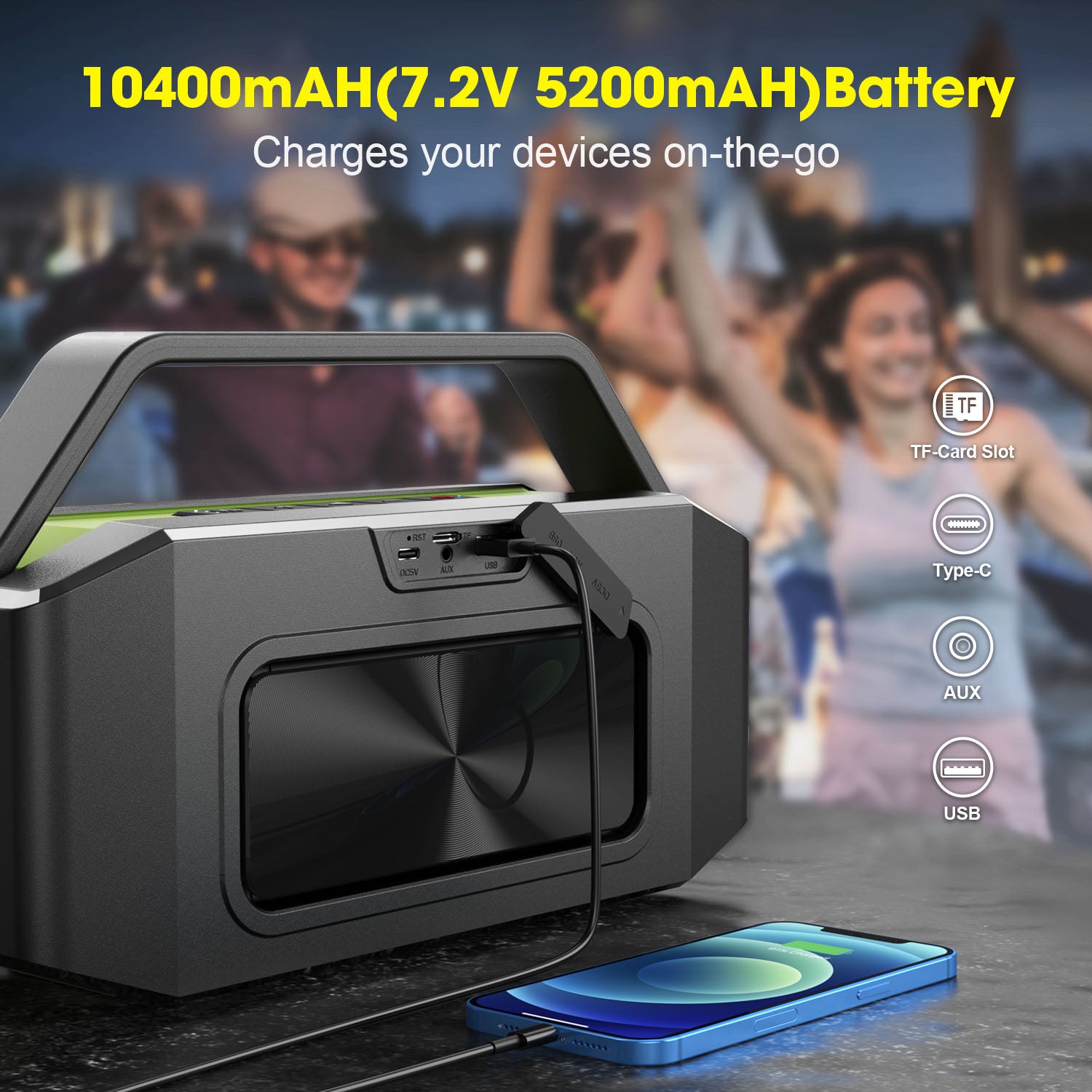 W-KING D9 60W RMS Portable Bluetooth Speaker with Deep Bass