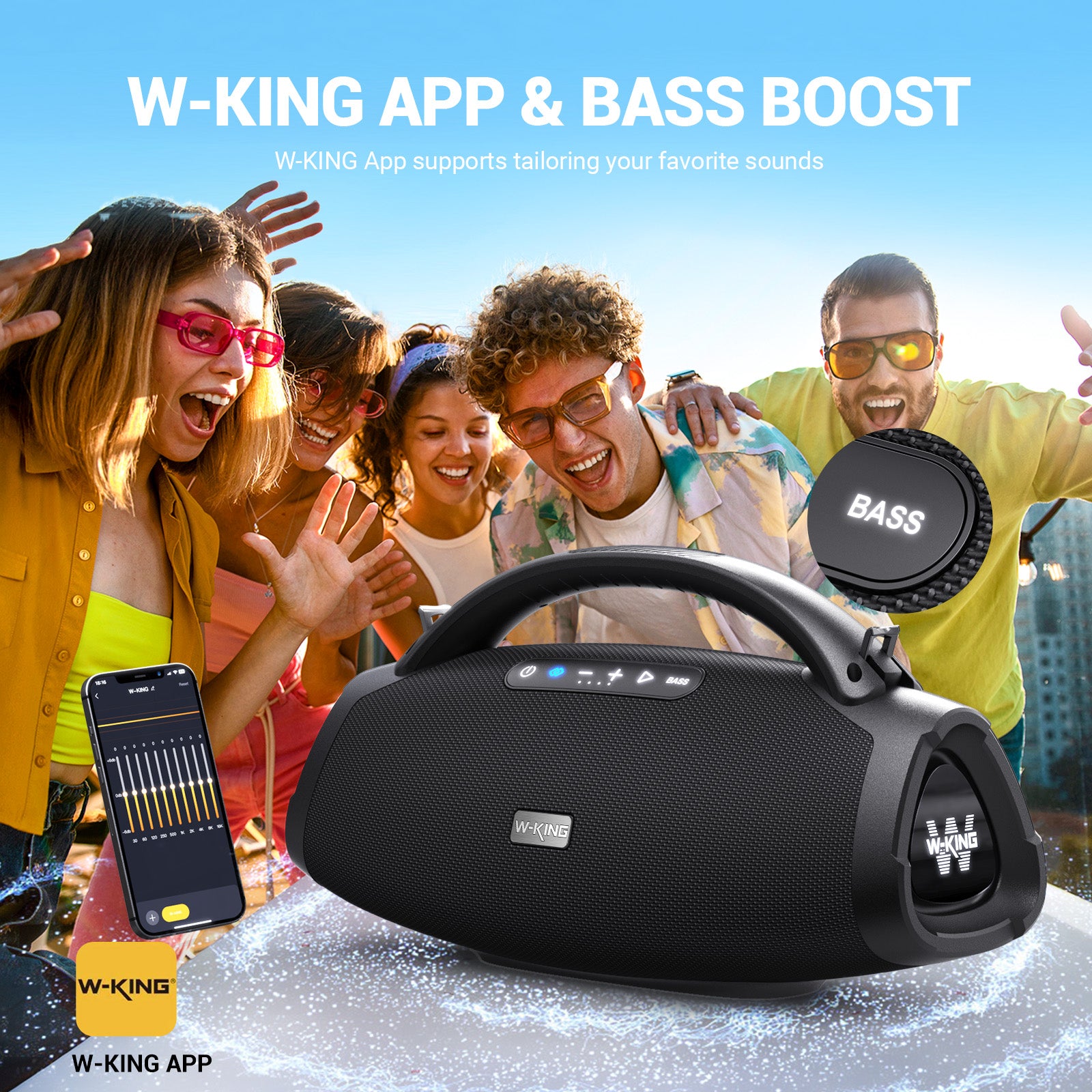 W-KING X20 200W Outdoor Bluetooth Party Speaker with Deep Bass