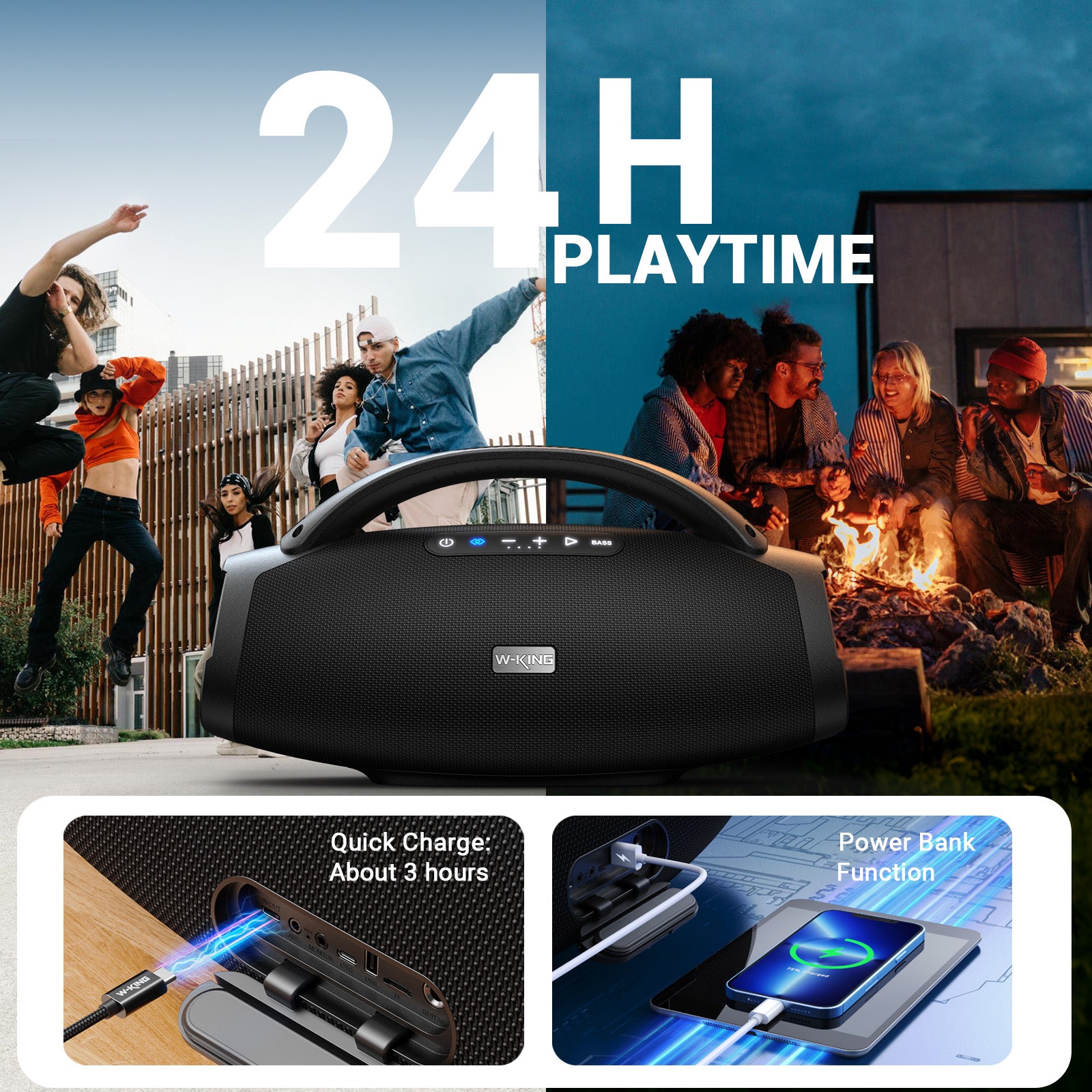 W-KING X20 200W Outdoor Bluetooth Party Speaker with Deep Bass