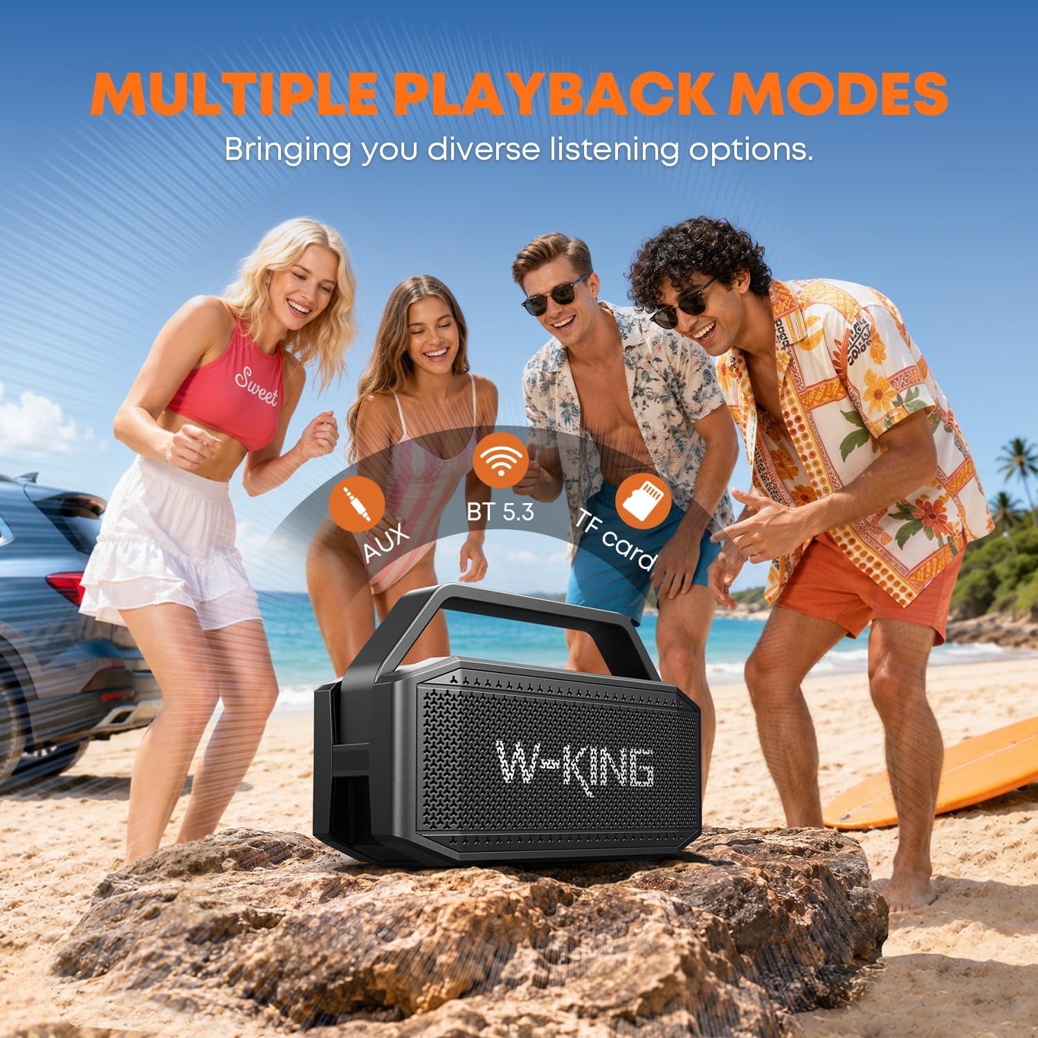 W-KING D9 60W RMS Portable Bluetooth Speaker with Deep Bass