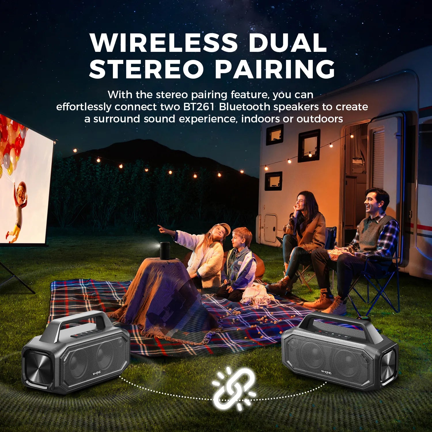 W-KING BT261 80W Outdoor Bluetooth Party Speaker with Deep Bass