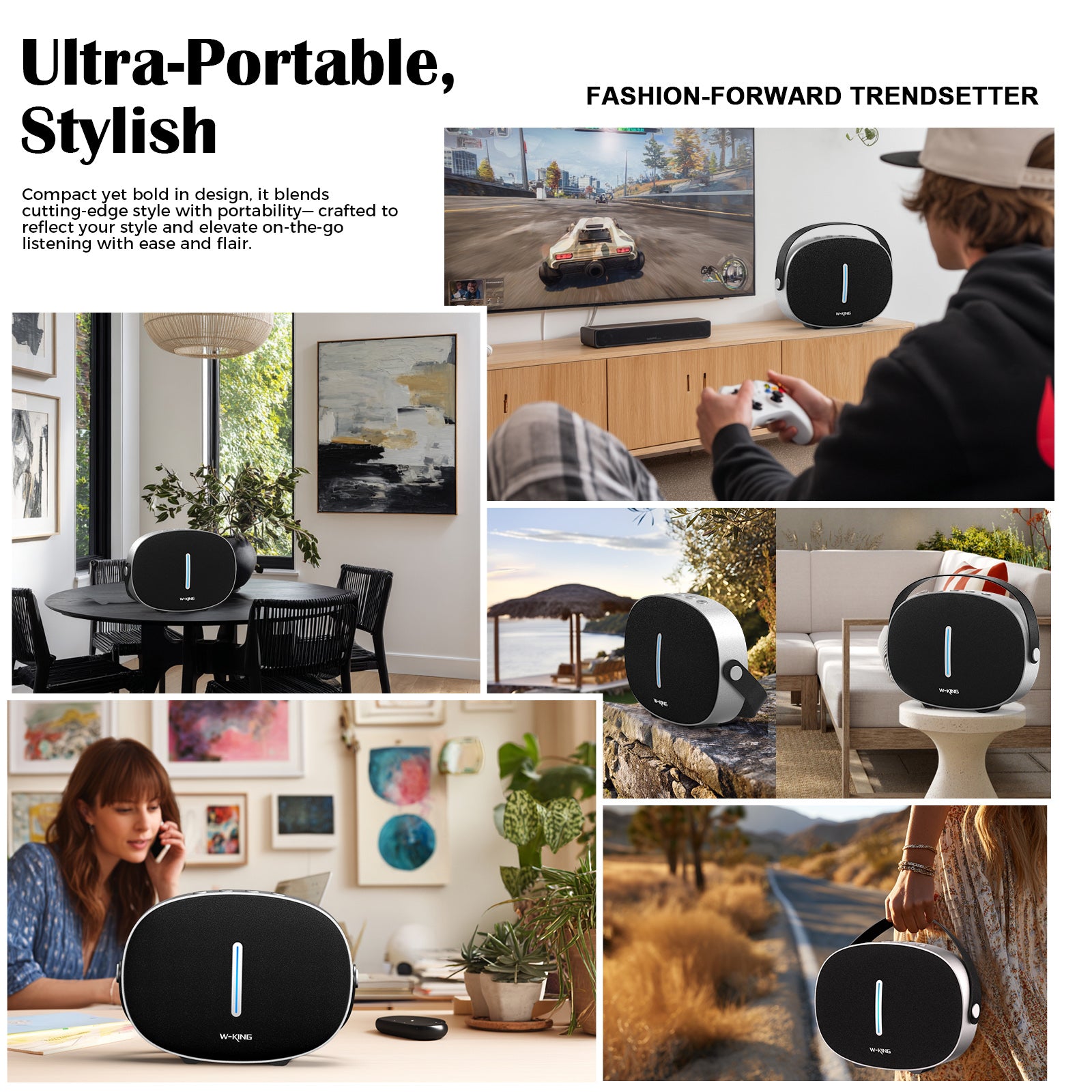W-KING T8 II Portable Bluetooth Speaker with Deep Bass