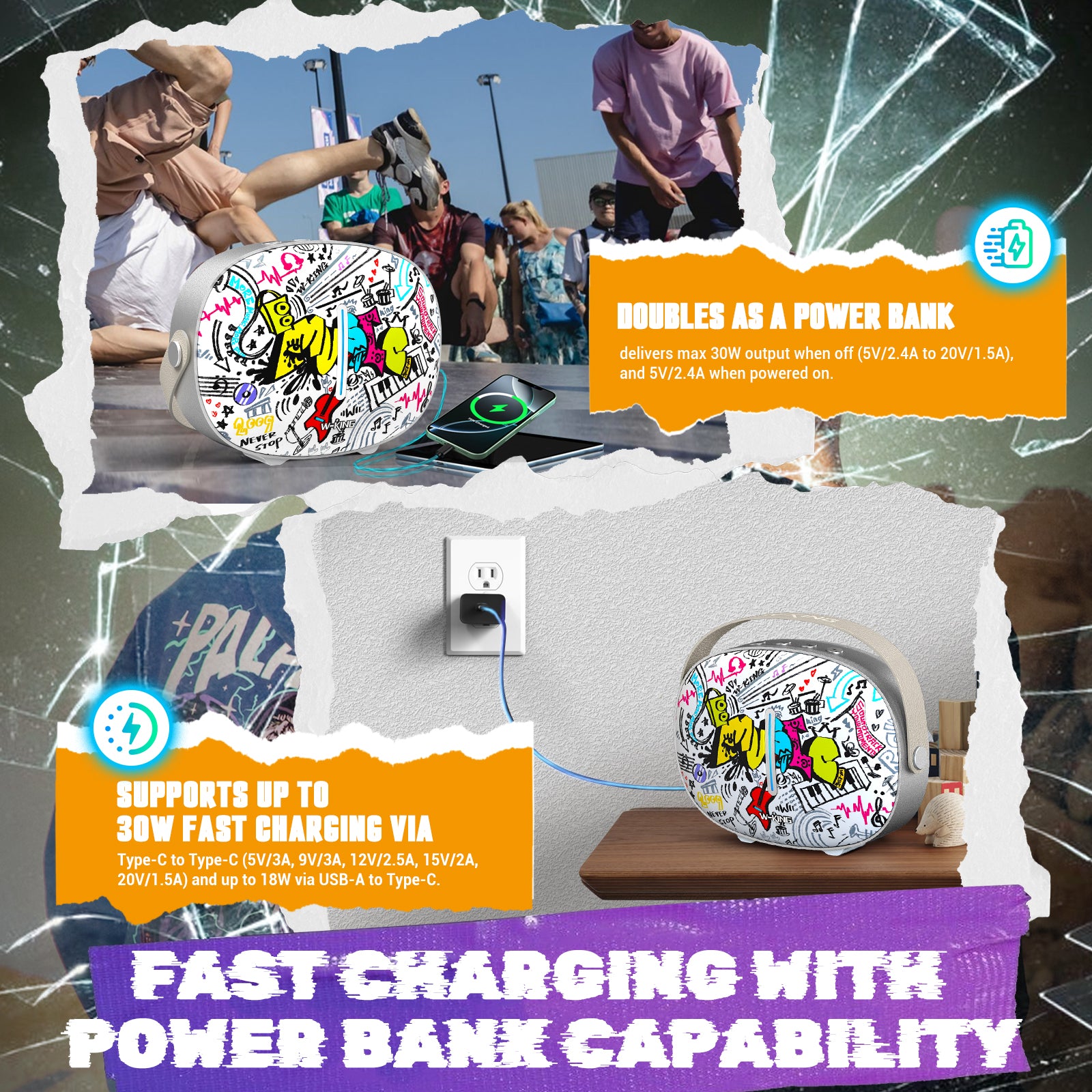 W-KING T8 II Portable Bluetooth Speaker with Deep Bass