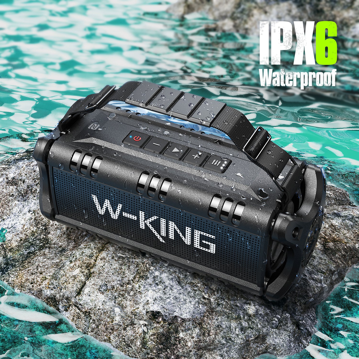 W-KING D8 50W RMS Outdoor Bluetooth Speaker with Deep Bass (90W Peak)