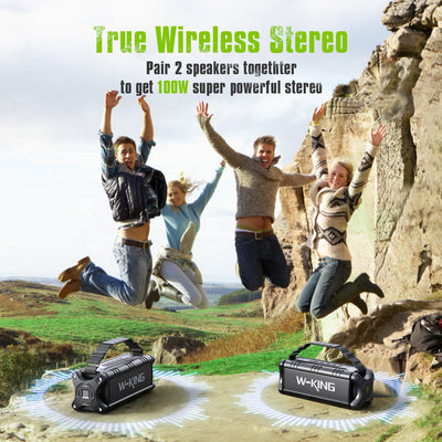W-KING D8 50W RMS Outdoor Bluetooth Speaker with Deep Bass (90W Peak)