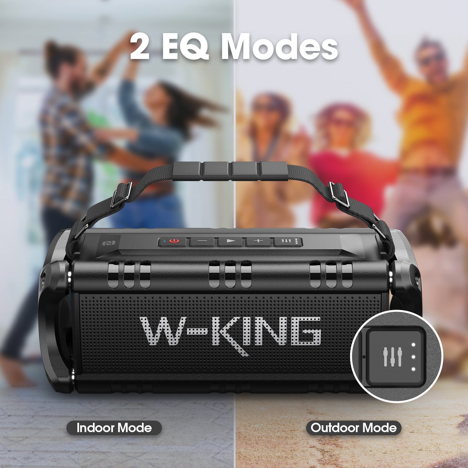 W-KING D8 50W RMS Outdoor Bluetooth Speaker with Deep Bass (90W Peak)