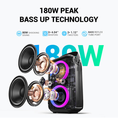 W-KING T9-2 180W Powerful Bluetooth Party Speaker