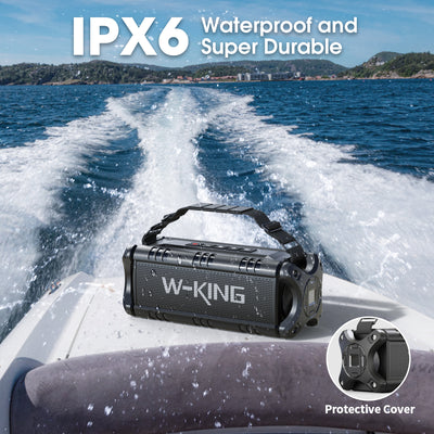W-KING D8 50W RMS Outdoor Bluetooth Speaker with Deep Bass (90W Peak)