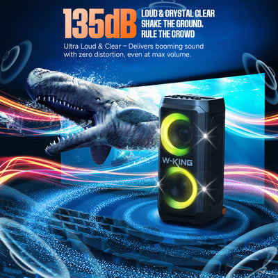 W-KING T12 370W Powerful Bluetooth Party Speaker with Subwoofer Bass