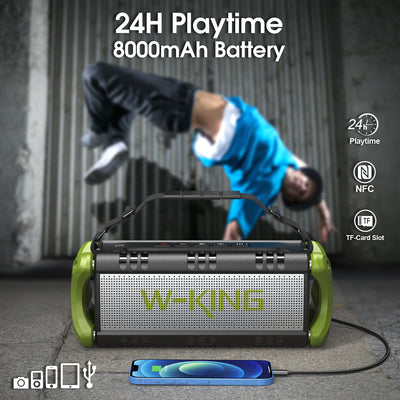 W-KING D8 90W Outdoor Bluetooth Speaker with Deep Bass