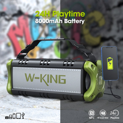 W-KING D8 90W Outdoor Bluetooth Speaker with Deep Bass