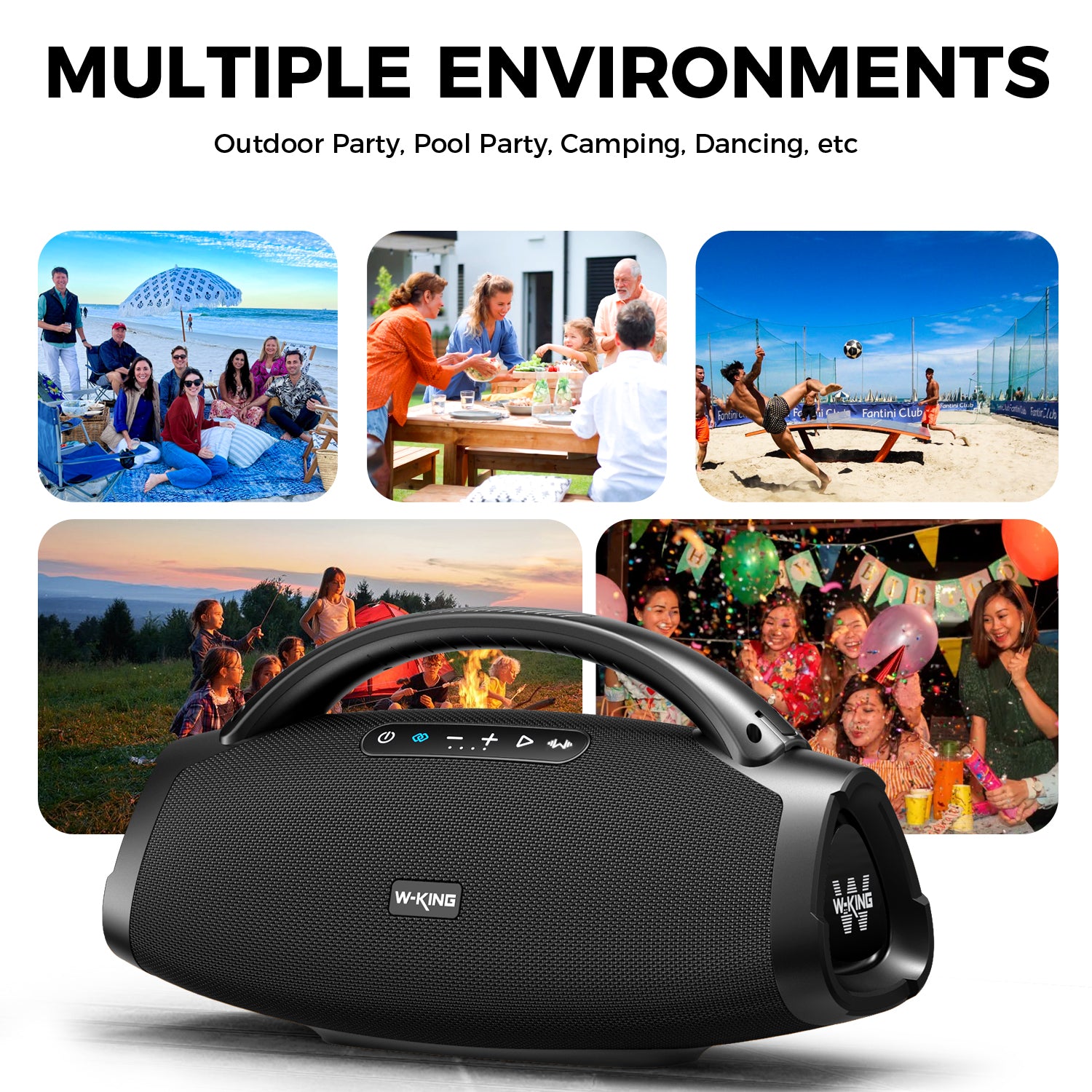 W-KING X20S 140W RMS Portable Bluetooth Party Speaker with Deep Bass (