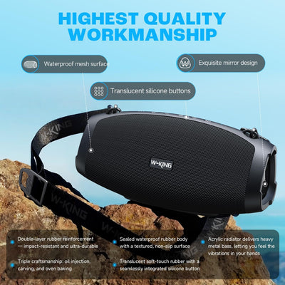 W-KING X10 120W Portable Outdoor Bluetooth Speaker with Powerful Bass