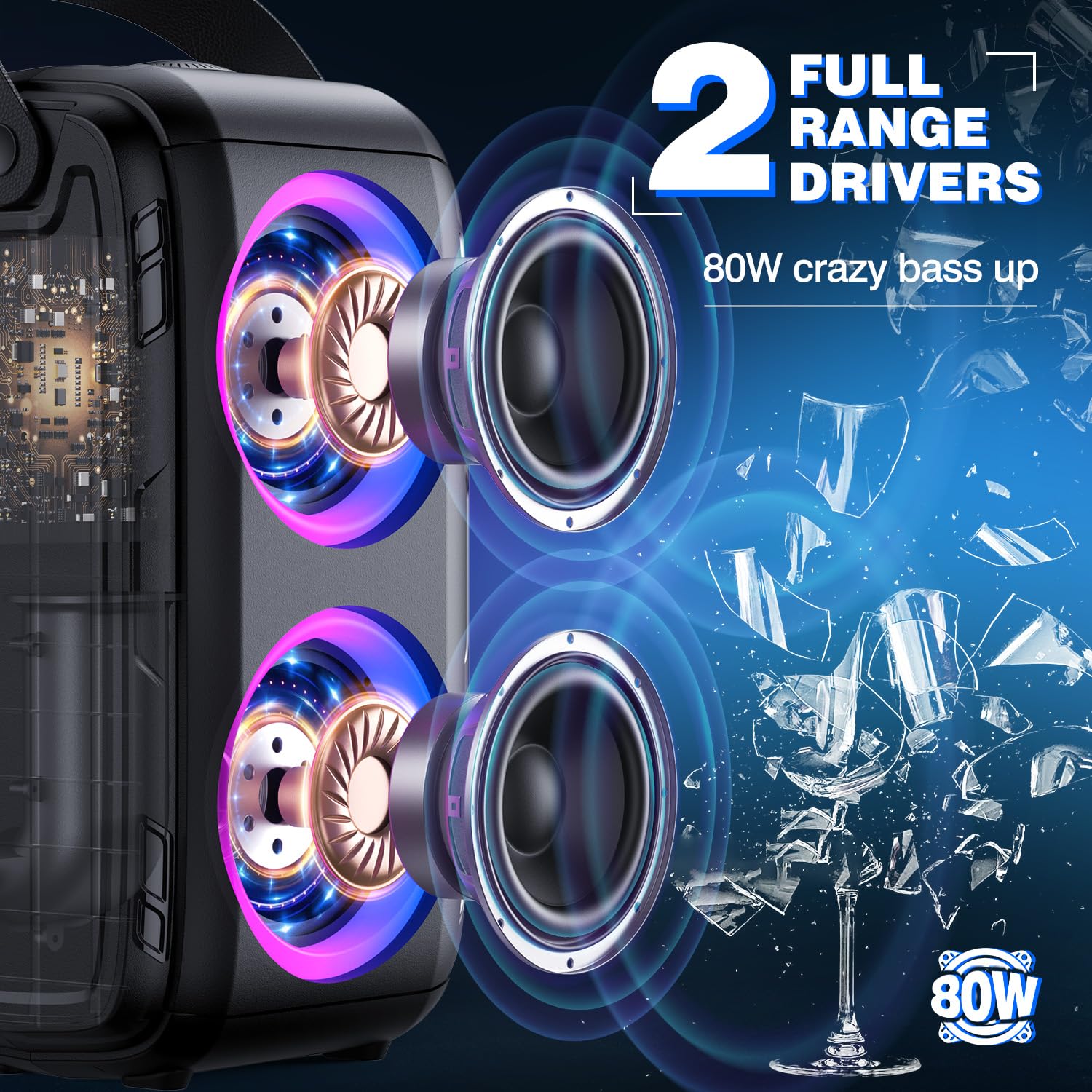 W-KING T9-2 Lite 80W RMS Bluetooth Party Speaker