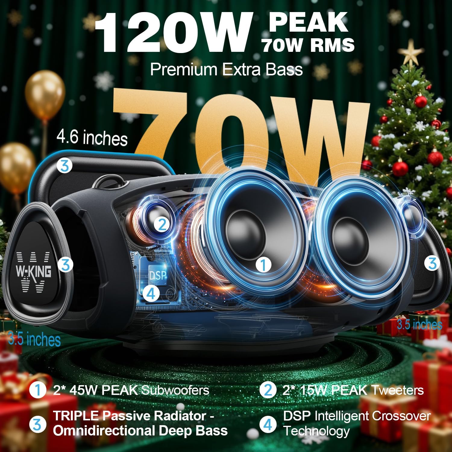 X10 - Sounnd EQ Adjustment | 120W Output | Portable Outdoor