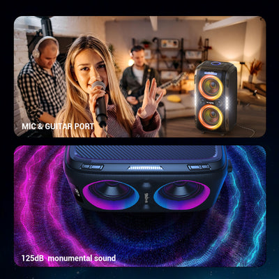 T9 Pro - 250W Output | One-click Boost | 12 Custom Bass Settings | Mic/guitar ports