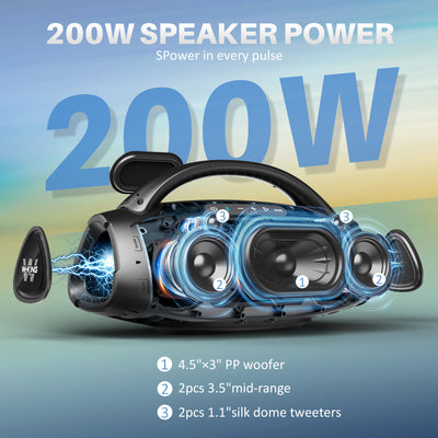 W-KING D20 Karaoke Bluetooth Speaker with Wireless Microphone