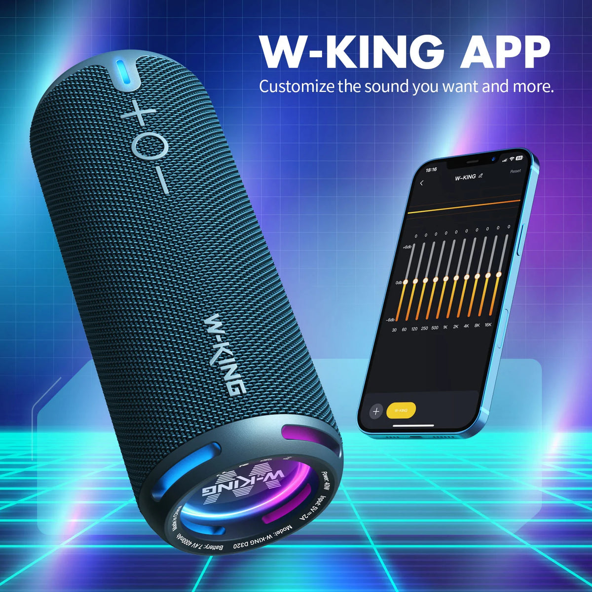 W-KING D320 40W RMS Compact Bluetooth Speaker for Travel