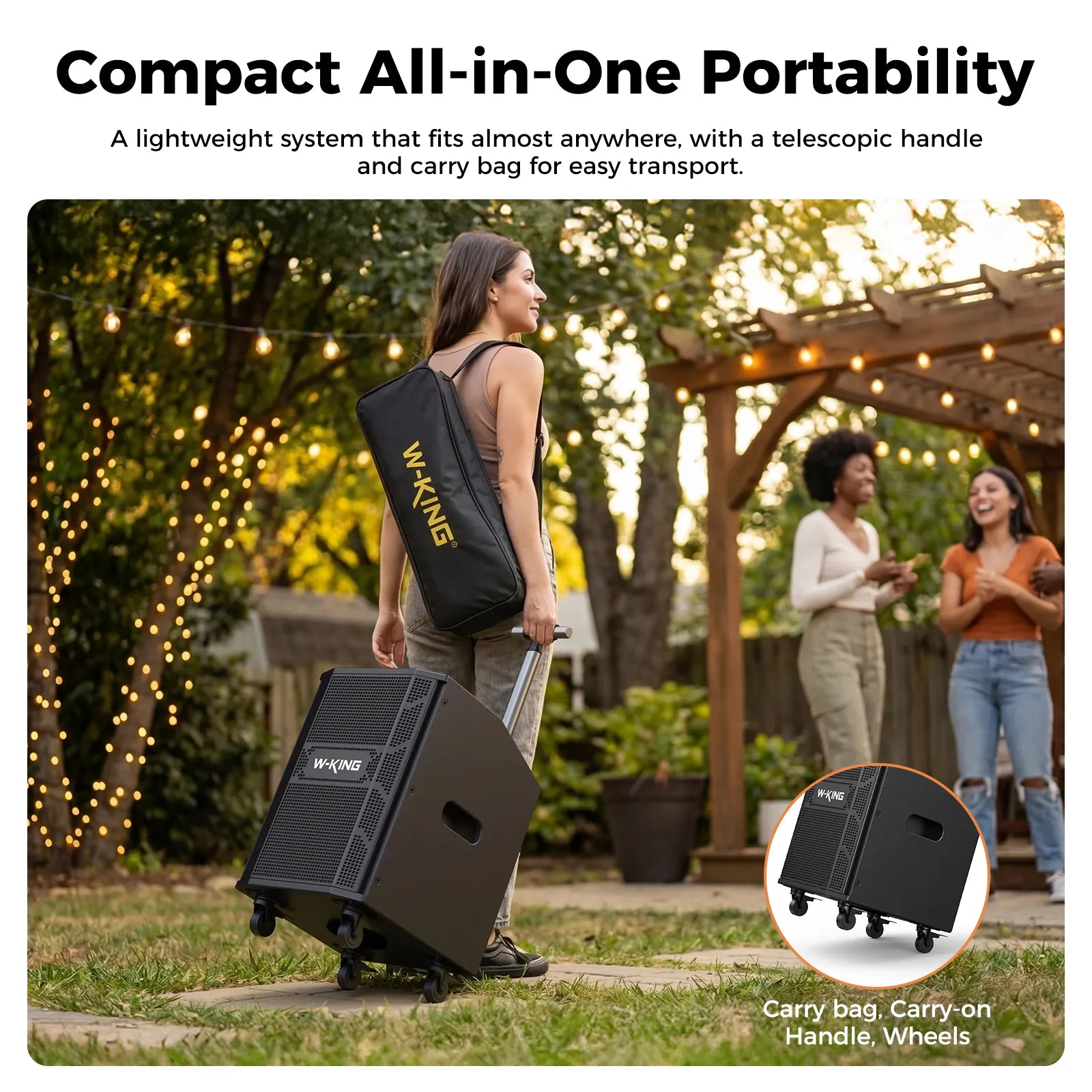 W-KING K22 Karaoke Bluetooth Speaker With Wireless Microphone