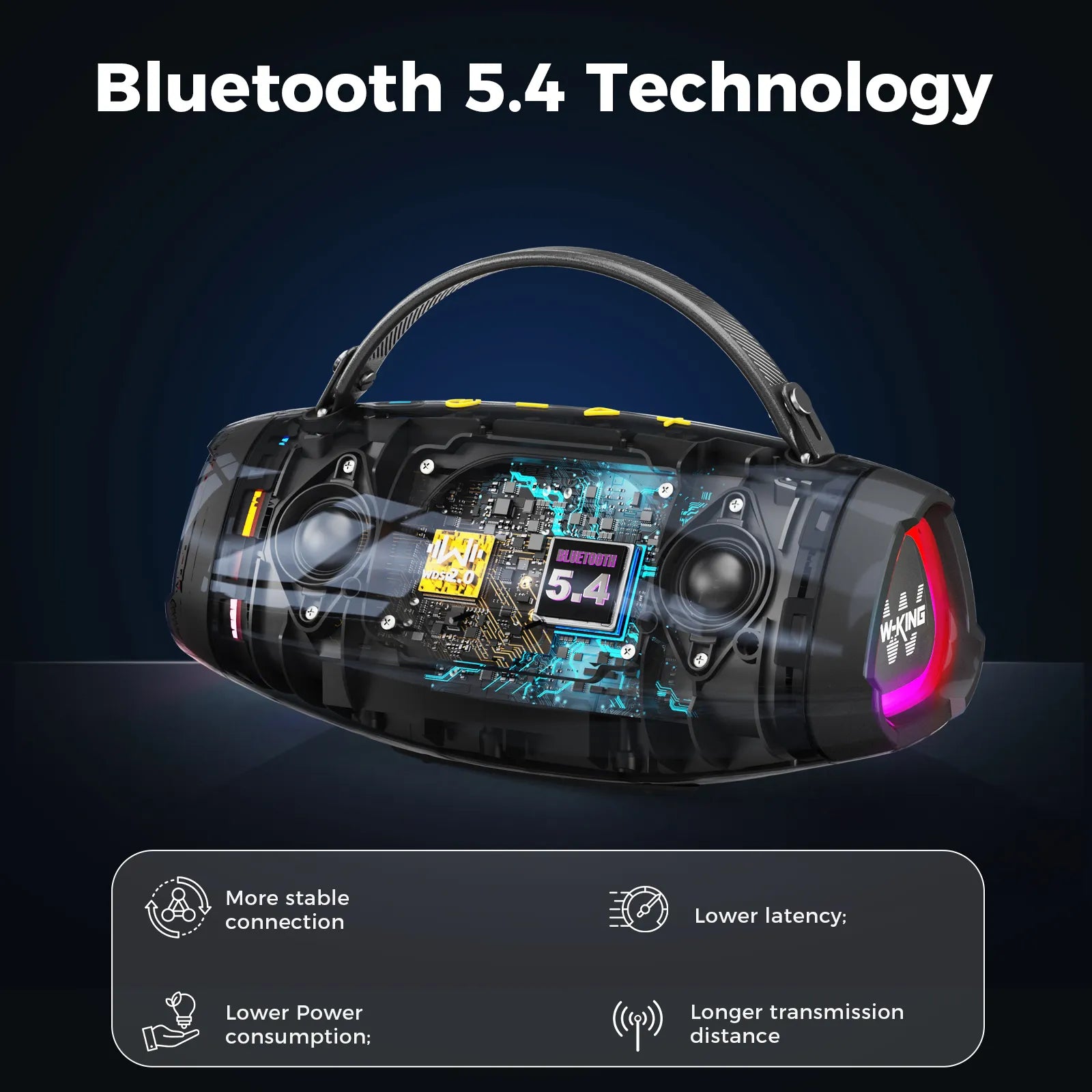 W-KING X10S 50W Outdoor Bluetooth Party Speaker with Deep Bass