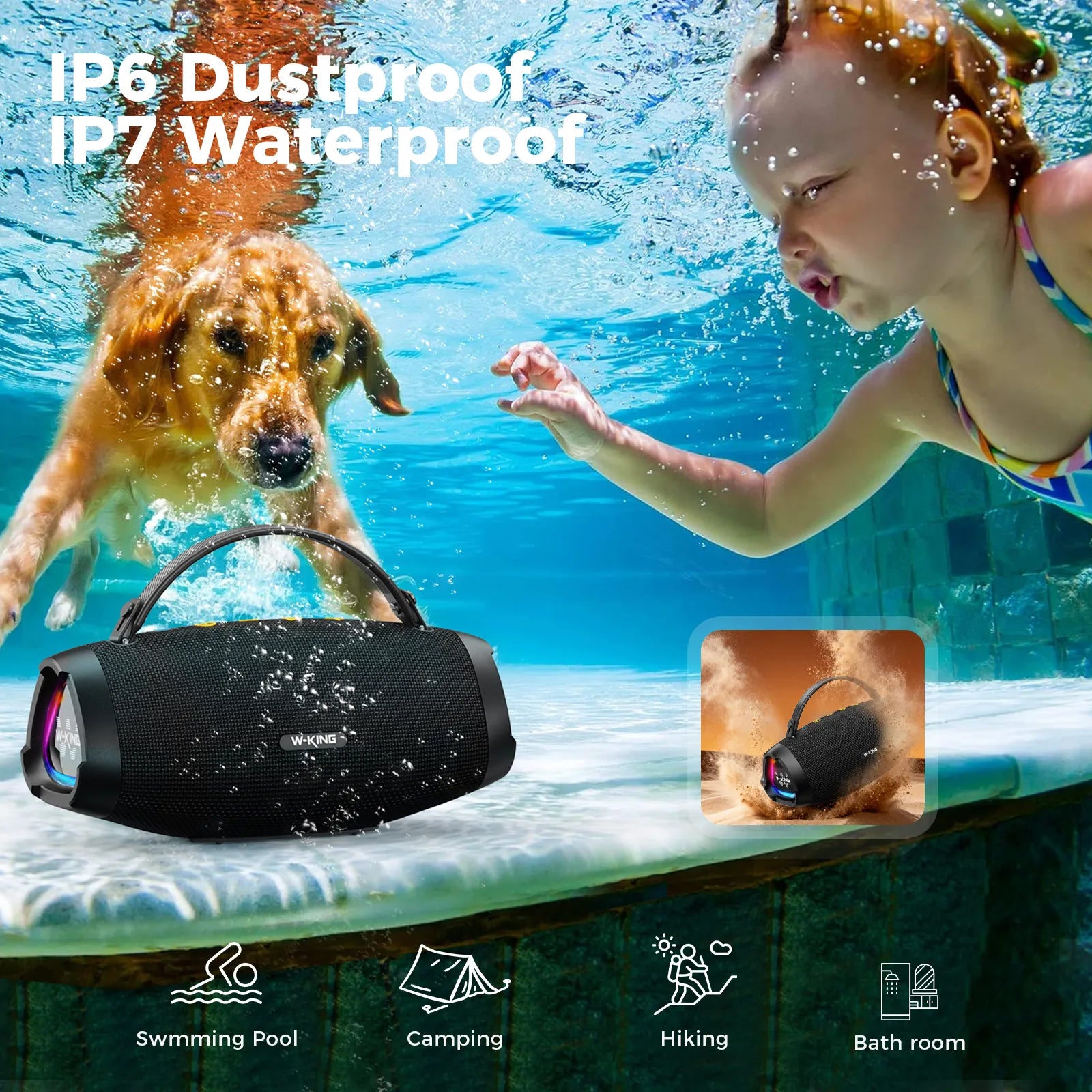 W-KING X10S 50W Outdoor Bluetooth Party Speaker with Deep Bass