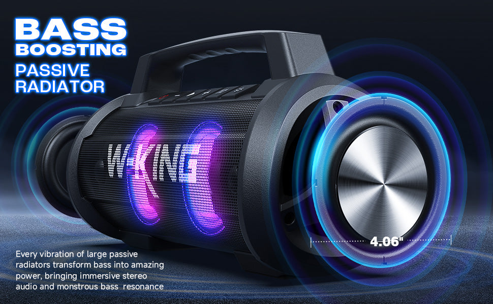 外箱付き　Q3037　W-KING D10 Bluetoothスピーカー D10 - with Wireless Mic – W-KING