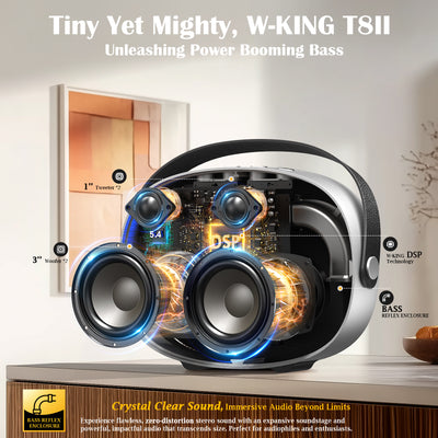 W-KING T8 II Portable Bluetooth Speaker with Deep Bass